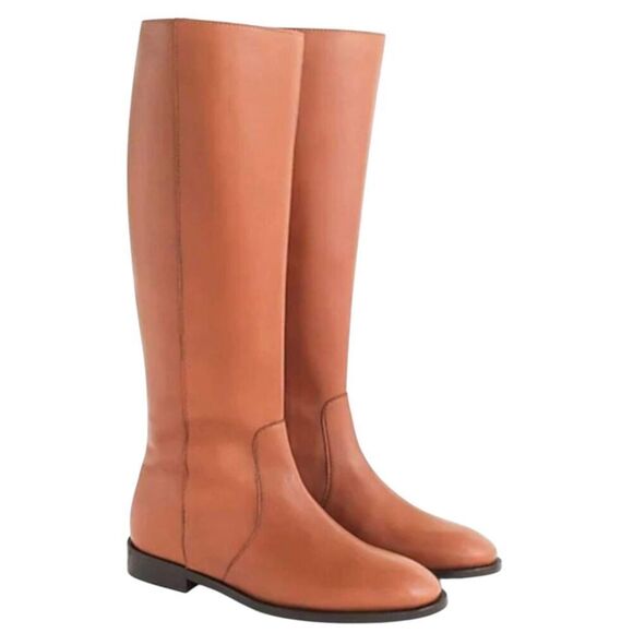 J CREW Quinn Tall Leather Riding Boot Size 6 - Picture 1 of 9